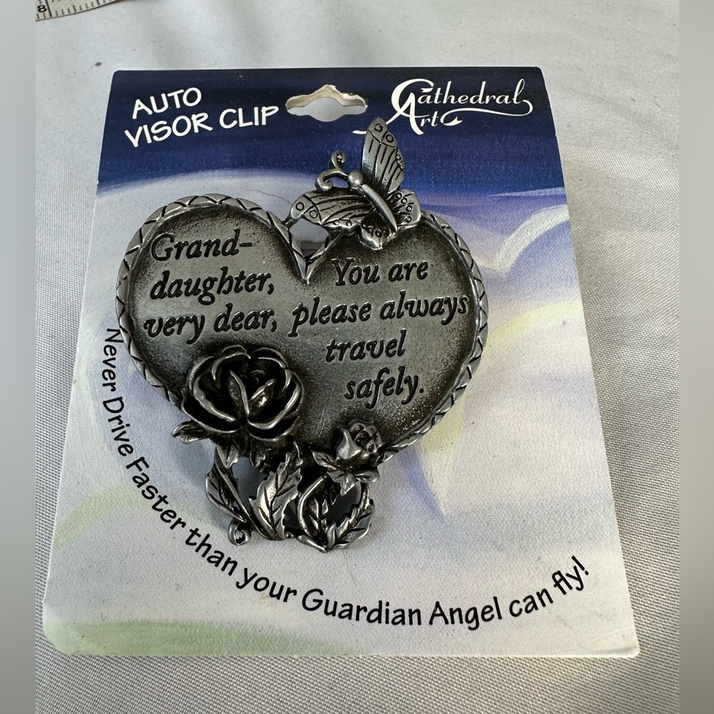 Auto Visor Clip Grandmother Granddaughter Love